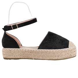 Seastar Openwork Espadrilles på platformen sort