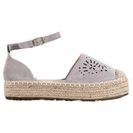 Seastar Openwork Espadrilles på platformen grå
