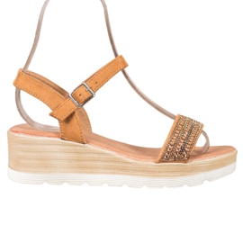 Renda Kile sandaler med krystaller brun