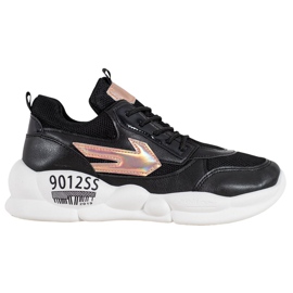 SHELOVET Sneakers med Eco Leather Fashion sort gul