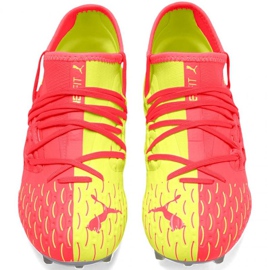 Fodboldstøvler Puma Future 5.3 Netfit Jr Osg Fg Ag 105947 01 rød appelsiner og røde