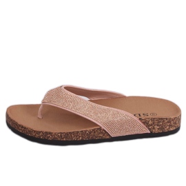 Pink flip-flops på korksålen, pink 7872-PL Pink lyserød