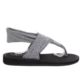 Grå sandaler, bomuld, grå DD81P Grå