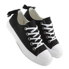 Dame sneakers med en sløjfe sort 8935 Sort Ii Genre