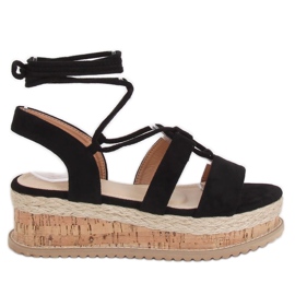 Sorte espadrillessandaler JH116 Sort