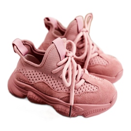 Christmas Fish Børnesportsko Snørebånd Suede Pink Volema lyserød