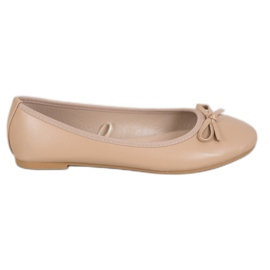 SHELOVET Beige Eco Læder Ballerinas