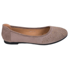 Diamantique Klassisk Ballerina med krystaller beige