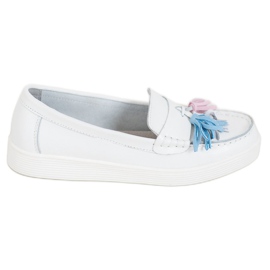 Loafers med farverige VINCEZA -frynser hvid
