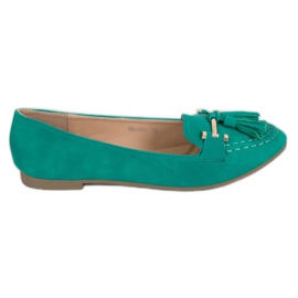 Nio Nio Elegante loafers med frynser grøn