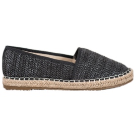 SHELOVET Flettet sort Espadrilles