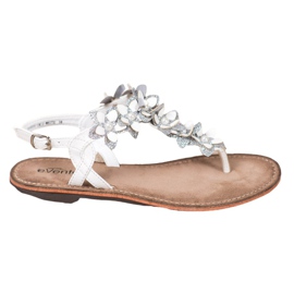 Evento Flip-flops sandaler med blomster hvid