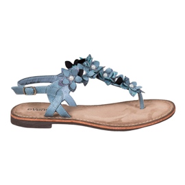 Evento Flip-flops sandaler med blomster blå