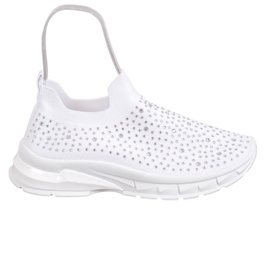 Renda Hvide sneakers med krystaller