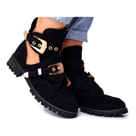 Lu Boo Black Suede Cut Out Shoes Rock Girl sort