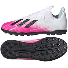 Adidas X 19.3 Tf Jr EG7174 fodboldstøvler flerfarvet hvid
