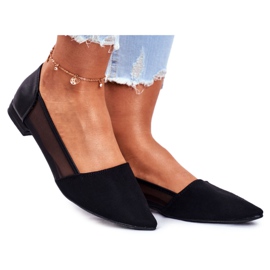 EVE Ballerinas til kvinder med sort ruskind i mesh