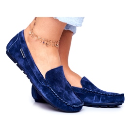 Vinceza Dame Loafers Ruskind Læder Blå Papito