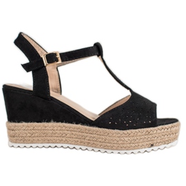 Small Swan Åbne sandaler med Espadrilles sort