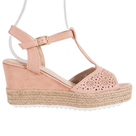 Small Swan Åbne sandaler med Espadrilles lyserød
