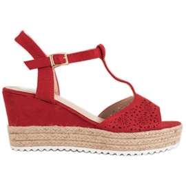 Small Swan Åbne sandaler med Espadrilles rød