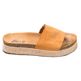 SHELOVET Espadrilles Hjemmesko Med Glitter brun