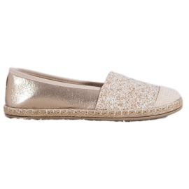 SHELOVET Gyldne Espadriller Med Glitter gylden