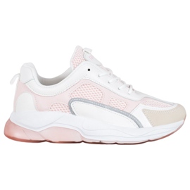 Via Giulia  Sneakers med glitter mode hvid lyserød