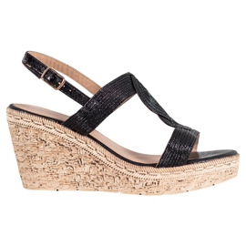 Renda Elegante kile sandaler sort