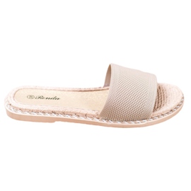 Renda Beige hjemmesko i tekstil