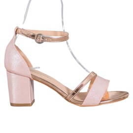Mannika Elegante sandaler med glitter gul