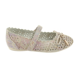 S.Barski Åbent ballerina med velcro Barski Remtro brun flerfarvet