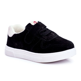 Apawwa Børnesneakers Ruskind Velcro Sort Trelmo ['sort']
