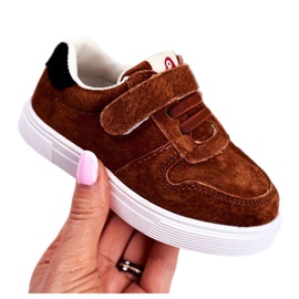 Apawwa Børnesneakers Ruskind med velcrobrun Trelmo