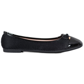 Diamantique Ballerinas med mesh sort