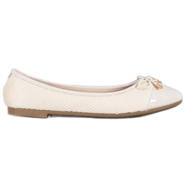 Diamantique Ballerinas med mesh brun