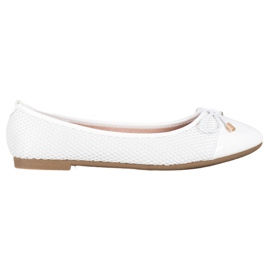 Diamantique Ballerinas med mesh hvid