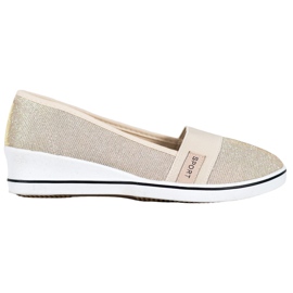SDS Slip-on ballerinaer med glitter gul