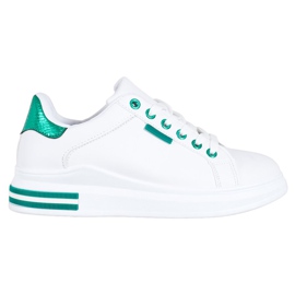 SHELOVET Sneakers på platformen hvid grøn