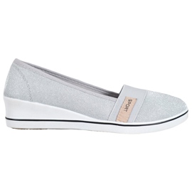 SDS Slip-on ballerinaer med glitter grå