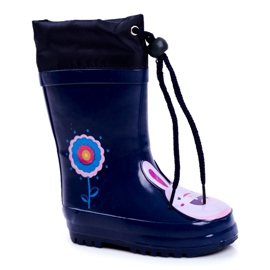 Apawwa Børn gummiregn støvler Navy Blue Mordeso Rabbit marine blå lyserød