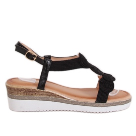 Sorte kvinders sandaler L6628 Sort