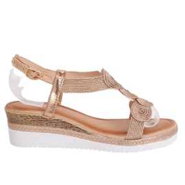 Champagne damesandaler L6628 Champagne flerfarvet