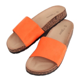 Orange G-572 Orange tøfler i korksål