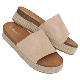 Beige espadrilles hjemmesko 10-215 Beige