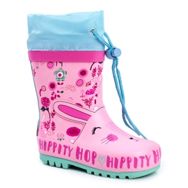 Bl&Ki Børns gummiregnstøvler Pink Rabbit Hippity Hop lyserød
