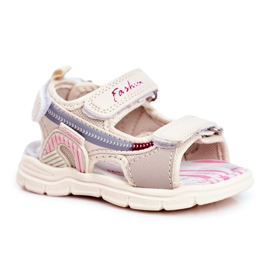 PL1 Børnesandaler med velcro Beżowe Grobino beige