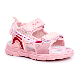 PL1 Børnesandaler med velcro pink grobino lyserød