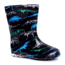 Børns sort gummi galoshes dinosaur