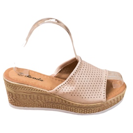 Renda Åbne kiletøfler beige